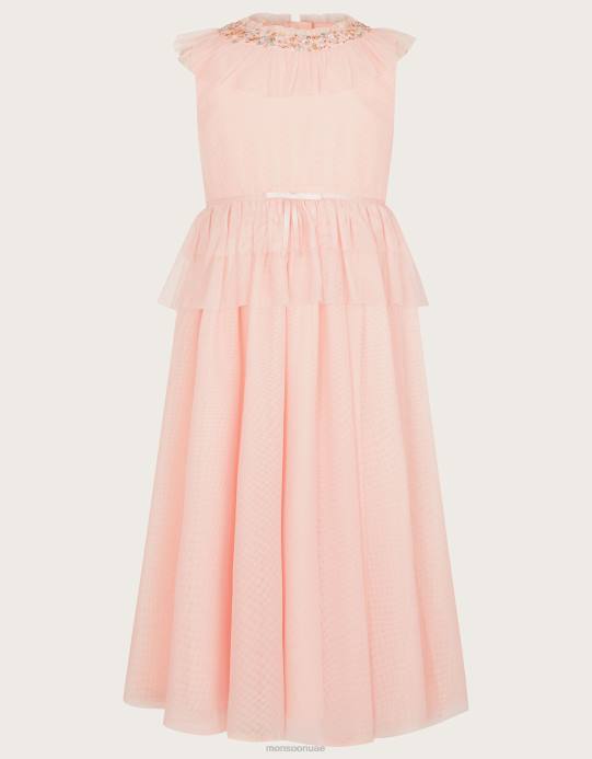 Monsoon بنت فستان ماكسي من أرض العجائب D68H1967 ملابس الوردي (الوردي الشاحب)