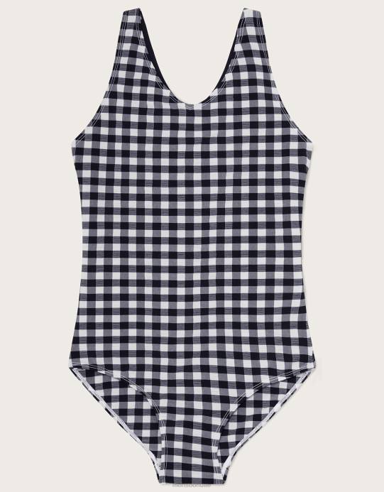 Monsoon بنت ملابس سباحة بحزام خلفي من القماش القطني D68H1968 ملابس أسود