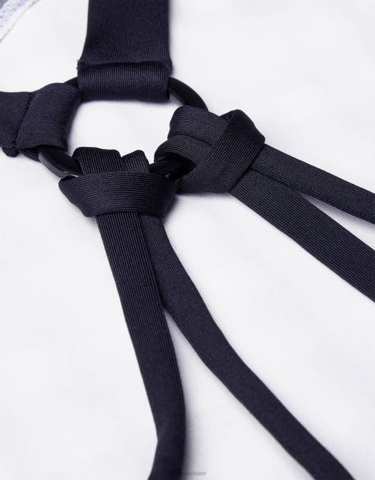 Monsoon بنت ملابس سباحة بحزام خلفي من القماش القطني D68H1968 ملابس أسود