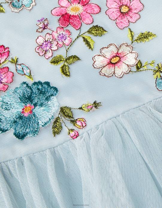 Monsoon بنت فستان بأكمام كيب مطرز من إيمزي D68H1975 ملابس أخضر