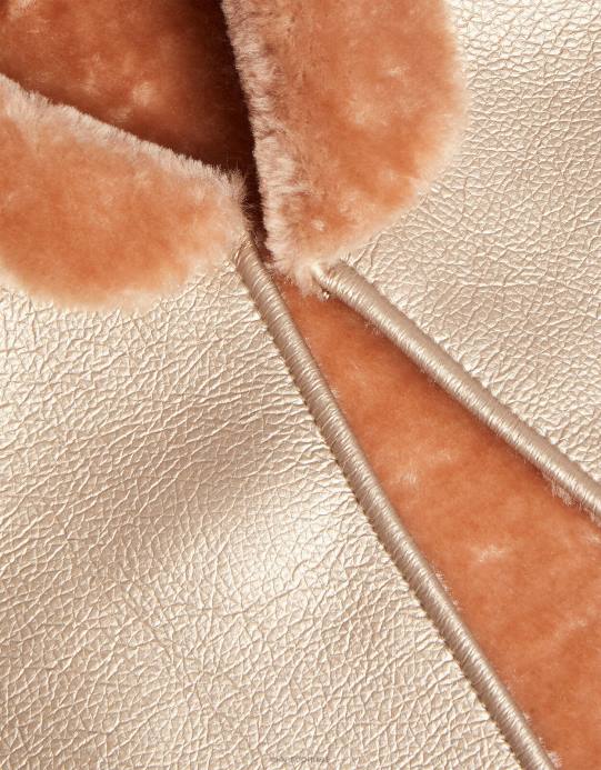 Monsoon بنت جيليه بوتيك من الفرو الصناعي المعدني D68H1976 ملابس لون القرنفل