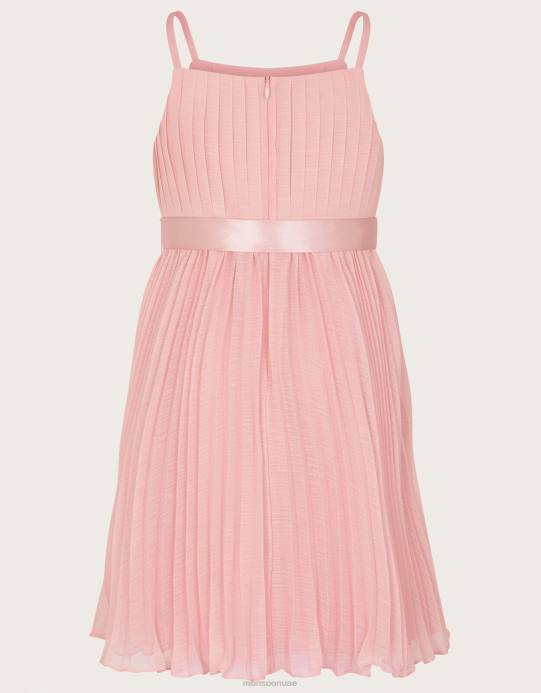 Monsoon بنت فستان بينيلوب من الشيفون بكسرات D68H1977 ملابس لون القرنفل