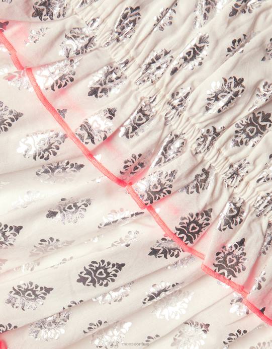 Monsoon بنت طقم تنورة وتنورة من رقائق البيزلي D68H1978 ملابس أبيض