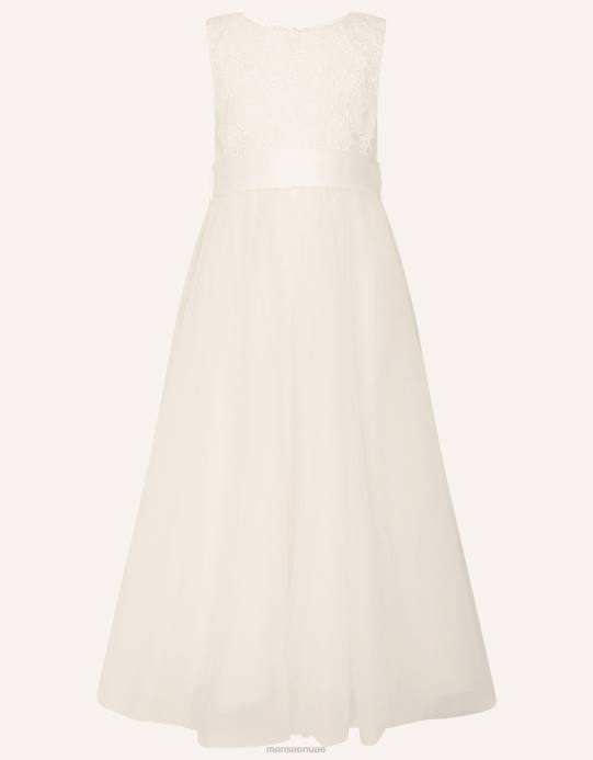 Monsoon بنت فستان ماكسي من الدانتيل من أليس D68H1981 ملابس عاج