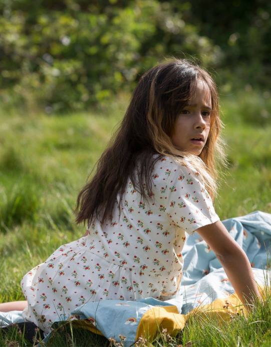 Monsoon أطفال الجذور الخضراء الصغيرة، زهور الربيع، زر من خلال الفستان D68H1982 ملابس متعدد