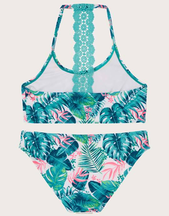 Monsoon بنت مجموعة بيكيني النخيل الكروشيه D68H1986 ملابس عاج