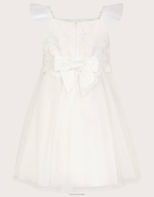 Monsoon بنت فستان أوفيليا من الدانتيل D68H1998 ملابس عاج