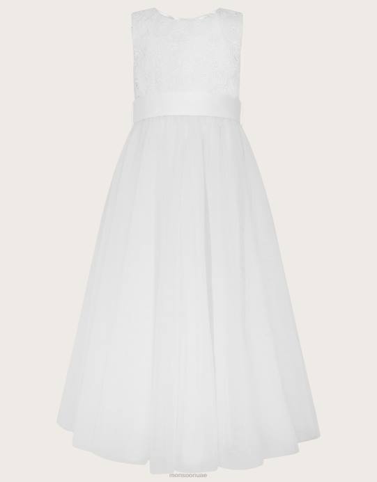 Monsoon بنت فستان ماكسي من الدانتيل من أليس D68H2001 ملابس أبيض