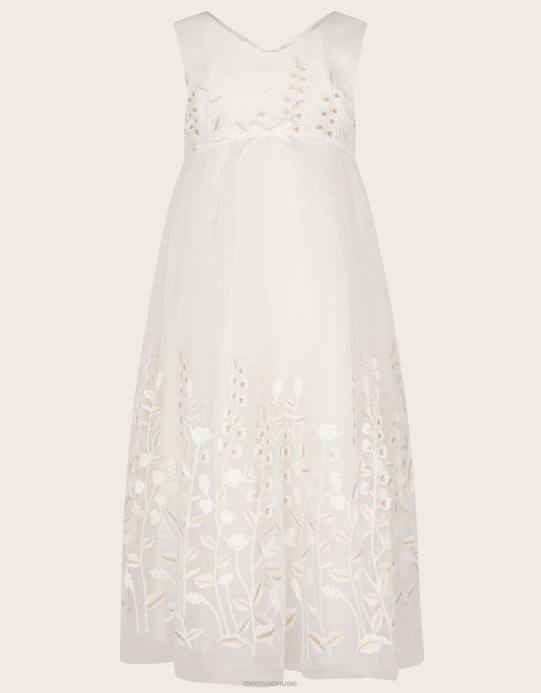 Monsoon بنت فستان ماكسي مطرز من ليلي D68H2007 ملابس عاج