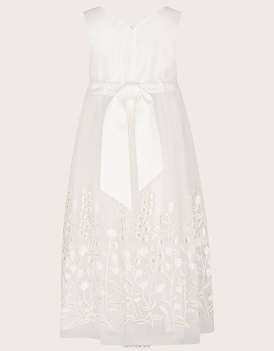 Monsoon بنت فستان ماكسي مطرز من ليلي D68H2007 ملابس عاج