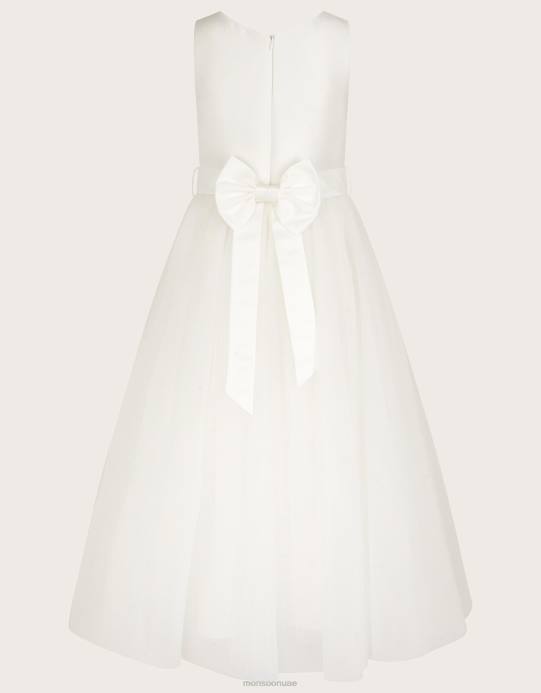 Monsoon بنت أوديت أليس فستان ماكسي تول D68H2016 ملابس عاج