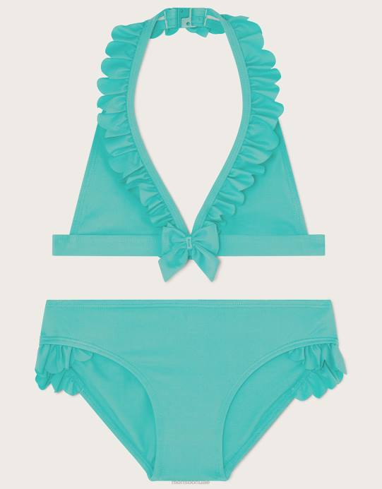 Monsoon بنت مجموعة زخرفة بيكيني مثلثة D68H2018 ملابس أخضر