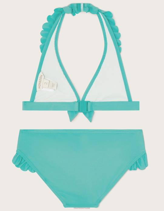 Monsoon بنت مجموعة زخرفة بيكيني مثلثة D68H2018 ملابس أخضر