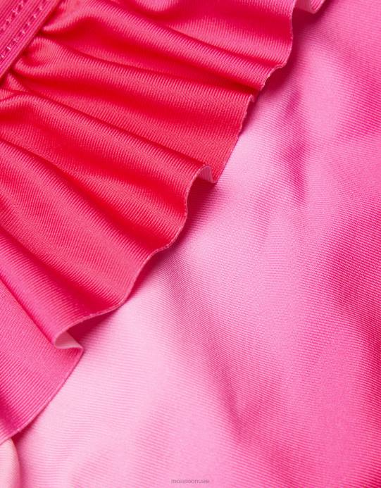 Monsoon بنت طقم بيكيني مكشكش متدرج اللون من البوليستر المعاد تدويره D68H2026 ملابس لون القرنفل