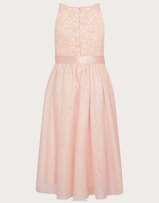 Monsoon بنت فستان تروث ماكسي مزين بالدانتيل D68H2027 ملابس لون القرنفل