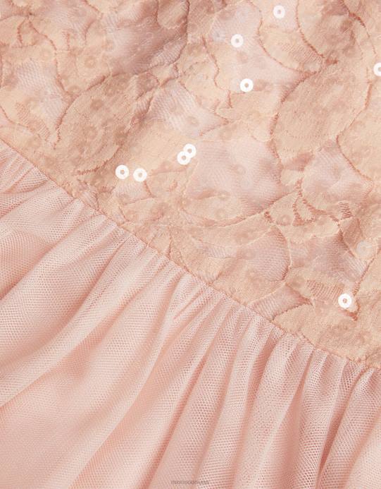 Monsoon بنت فستان تروث ماكسي مزين بالدانتيل D68H2027 ملابس لون القرنفل