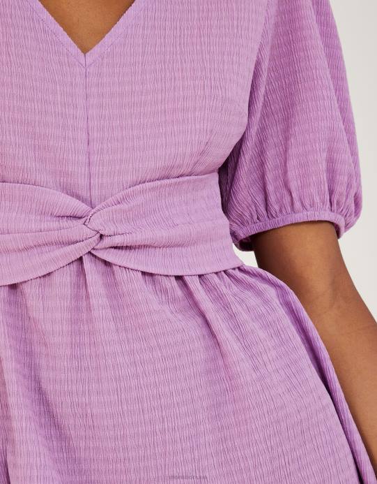 Monsoon نحيف تويست الجزء العلوي من الجيرسيه الأمامي D68H203 ملابس الأرجواني (أرجواني)