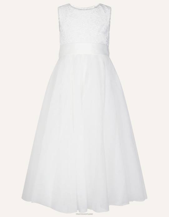 Monsoon بنت فستان ماكسي من الدانتيل من أليس D68H2043 ملابس عاج