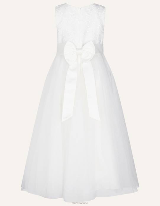 Monsoon بنت فستان ماكسي من الدانتيل من أليس D68H2043 ملابس عاج