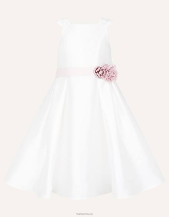 Monsoon بنت فستان وصيفة العروس من نسيج قطني طويل من أودري دوقة D68H2047 ملابس عاج