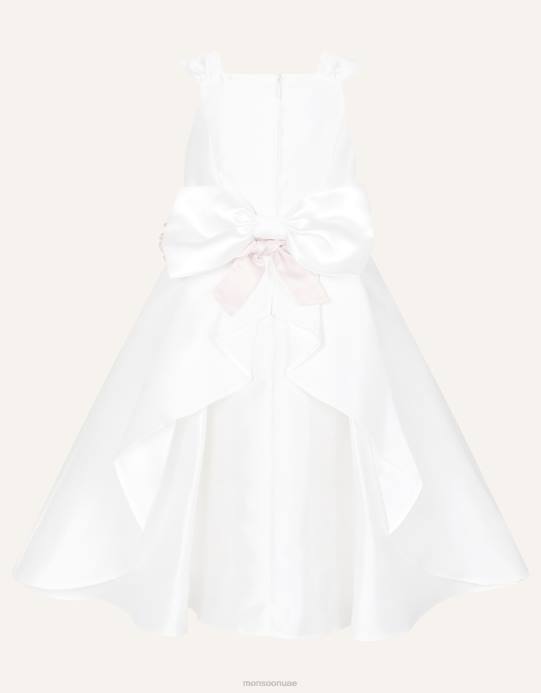 Monsoon بنت فستان وصيفة العروس من نسيج قطني طويل من أودري دوقة D68H2047 ملابس عاج