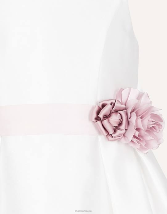 Monsoon بنت فستان وصيفة العروس من نسيج قطني طويل من أودري دوقة D68H2047 ملابس عاج