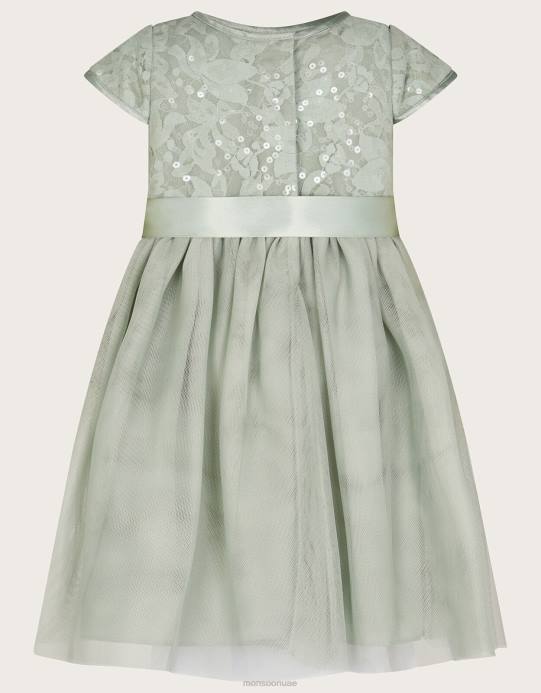 Monsoon بنت فستان ترتر ترتر للأطفال D68H2049 ملابس أخضر