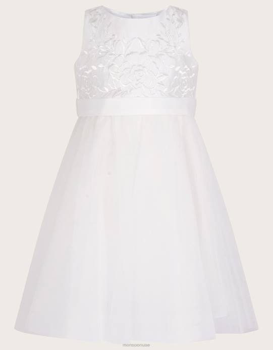 Monsoon بنت طفل أوديت أليس فستان تول D68H2050 ملابس عاج