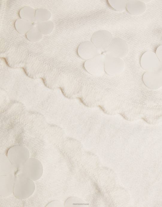 Monsoon بنت سترة بتلات ثلاثية الأبعاد للأطفال D68H2053 ملابس عاج