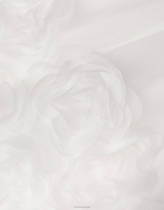 Monsoon بنت فستان بيبي أوديت بلوسوم ثلاثي الأبعاد D68H2055 ملابس عاج