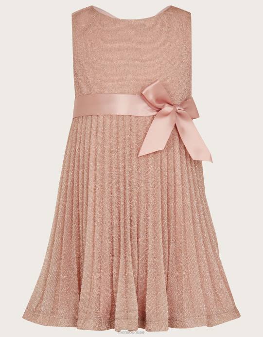 Monsoon بنت فستان طفل مذهب الورود مطوي D68H2056 ملابس لون القرنفل