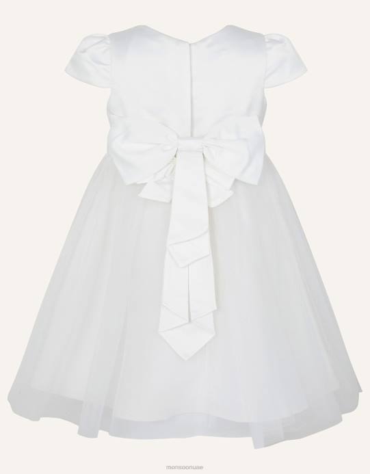 Monsoon بنت فستان وصيفة العروس من التول للأطفال D68H2057 ملابس عاج