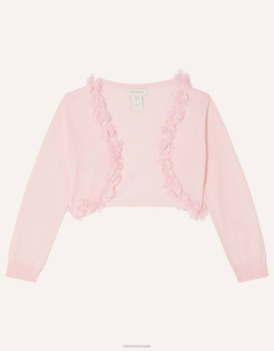 Monsoon بنت سترة بيبي فلورا ثلاثية الأبعاد على شكل زهرة D68H2058 ملابس لون القرنفل