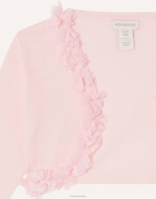 Monsoon بنت سترة بيبي فلورا ثلاثية الأبعاد على شكل زهرة D68H2058 ملابس لون القرنفل