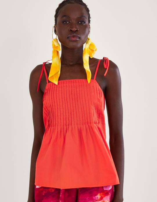 Monsoon نحيف بلوزة كامي بكسرات من تصميم فينيكس D68H206 ملابس البرتقالي