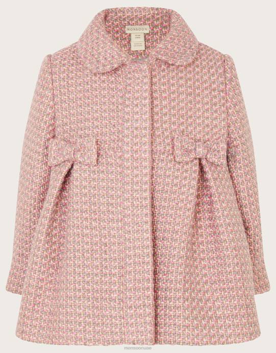 Monsoon بنت معطف من الفرو الصناعي للأطفال من التويد D68H2067 ملابس رمادي