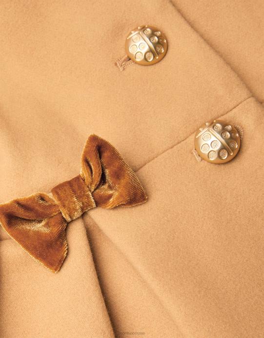 Monsoon بنت معطف بغطاء رأس من الفرو الصناعي للأطفال D68H2069 ملابس جمل