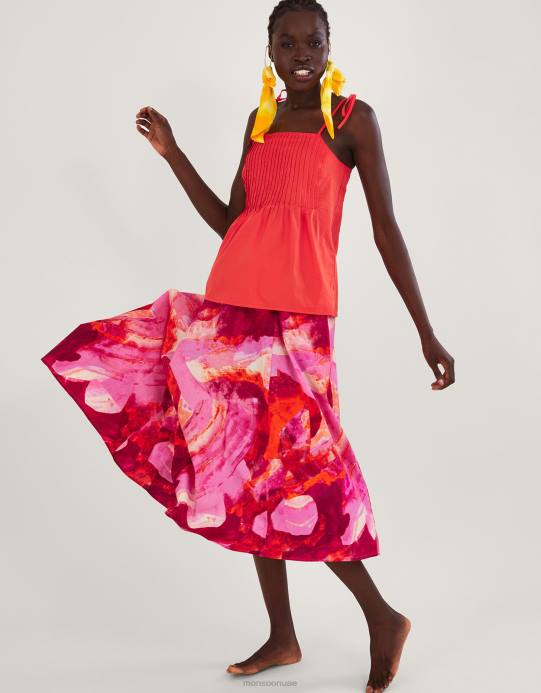 Monsoon نحيف بلوزة كامي بكسرات من تصميم فينيكس D68H206 ملابس البرتقالي