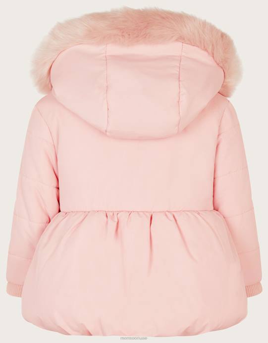 Monsoon بنت معطف مبطن ثلاثي الأبعاد على شكل فراشة للأطفال D68H2072 ملابس لون القرنفل