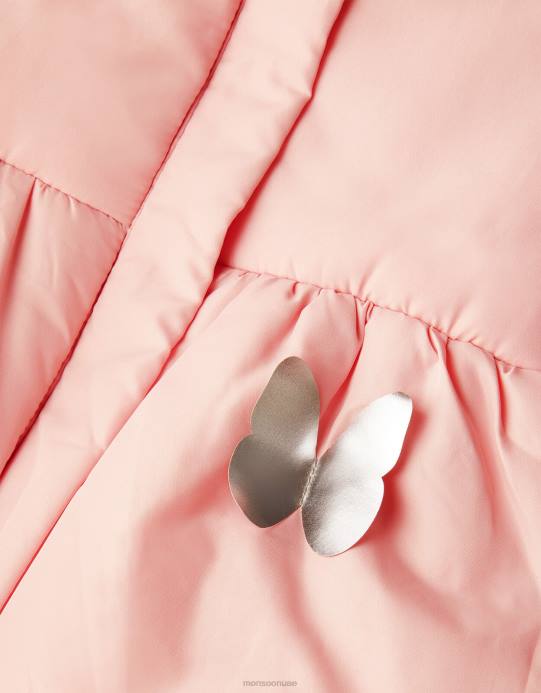 Monsoon بنت معطف مبطن ثلاثي الأبعاد على شكل فراشة للأطفال D68H2072 ملابس لون القرنفل