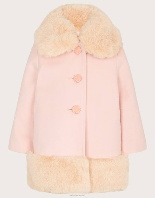 Monsoon بنت معطف فرو الطفل D68H2073 ملابس الوردي (الوردي الشاحب)