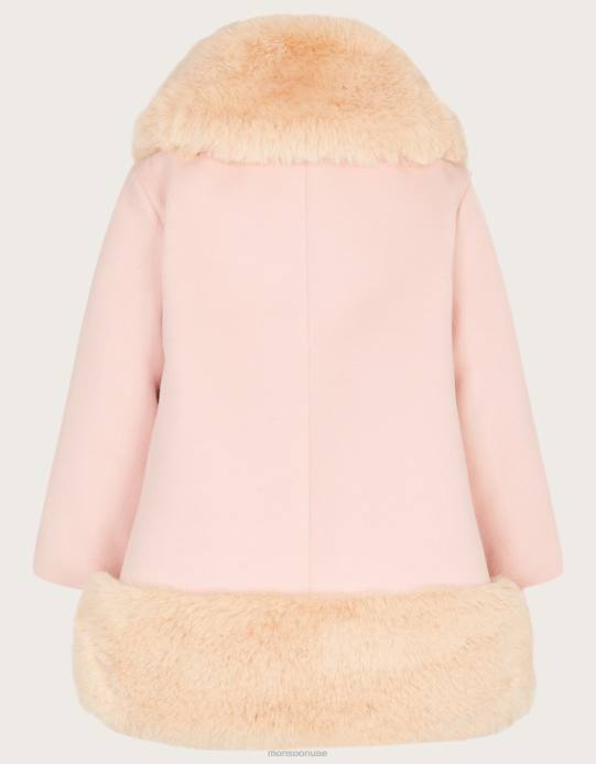 Monsoon بنت معطف فرو الطفل D68H2073 ملابس الوردي (الوردي الشاحب)