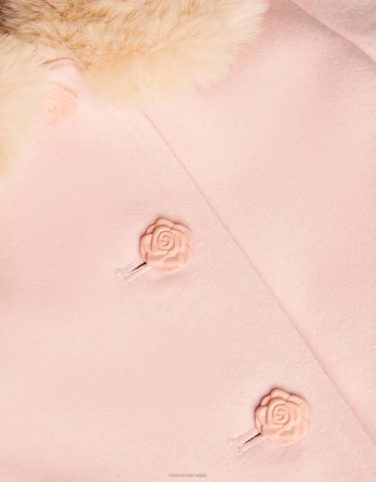 Monsoon بنت معطف فرو الطفل D68H2073 ملابس الوردي (الوردي الشاحب)