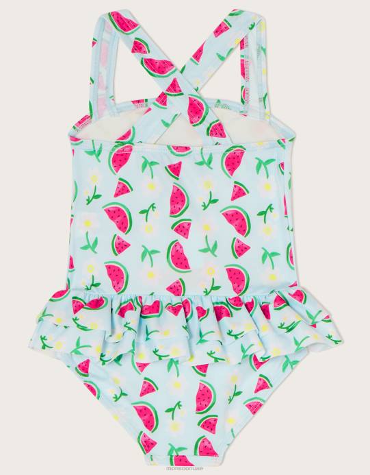 Monsoon بنت ملابس سباحة بتنورة البطيخ للأطفال D68H2074 ملابس أزرق