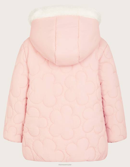 Monsoon بنت معطف مبطن بالزهور للأطفال D68H2078 ملابس الوردي (الوردي الشاحب)