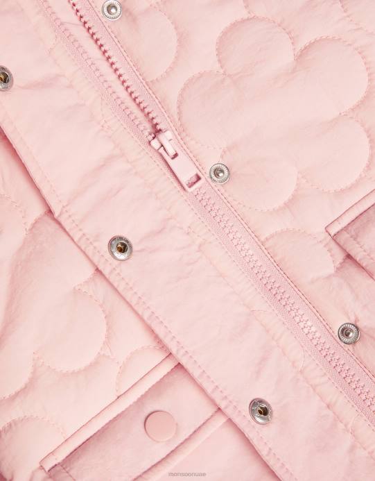 Monsoon بنت معطف مبطن بالزهور للأطفال D68H2078 ملابس الوردي (الوردي الشاحب)