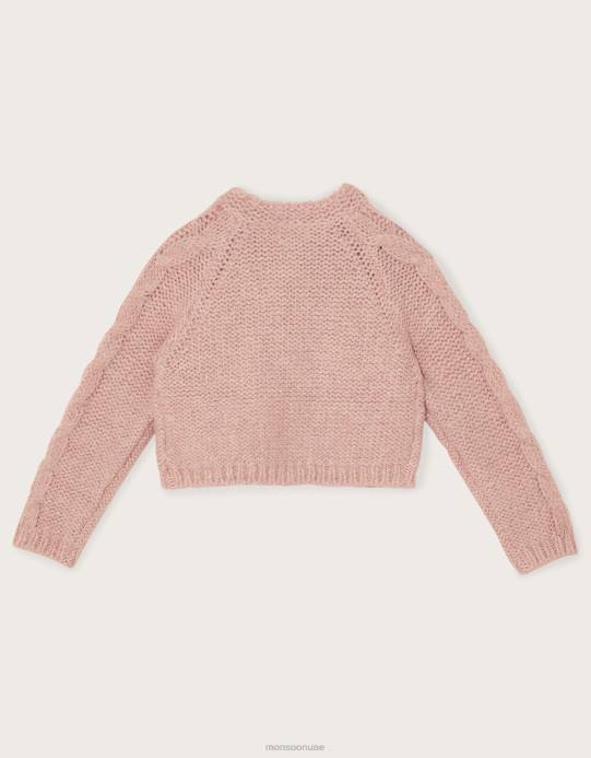 Monsoon بنت طفل مكتنزة مزركشة كاردجيان D68H2083 ملابس الوردي (الوردي الشاحب)