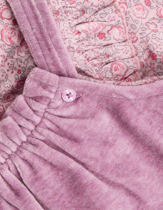 Monsoon أطفال مجموعة رومبير قطيفة بطبعة ديتسي لحديثي الولادة D68H2091 ملابس الأرجواني (أرجواني)