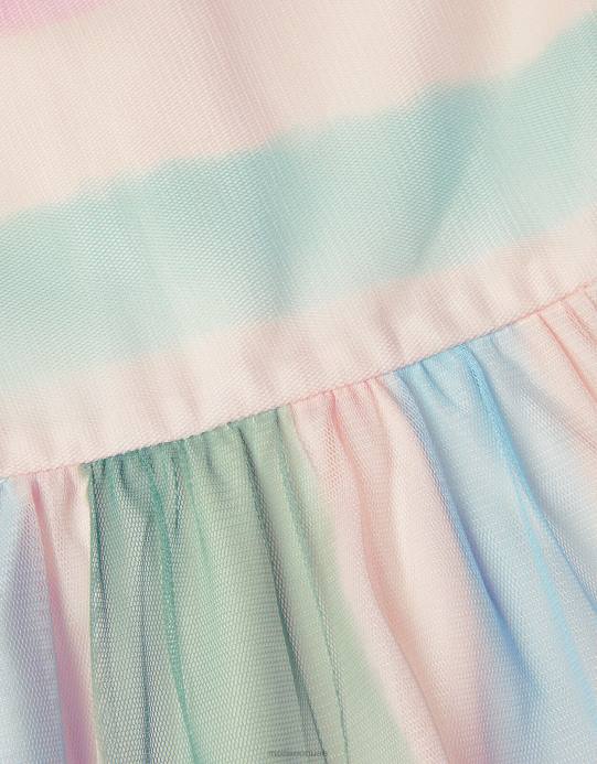 Monsoon بنت فستان بيبي مخطط من التول D68H2096 ملابس متعدد