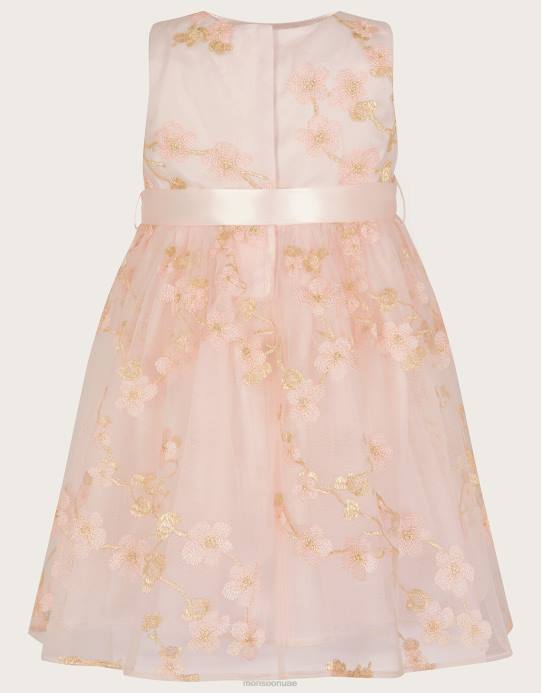Monsoon بنت فستان الدانتيل زهرة الطفل D68H2097 ملابس لون القرنفل
